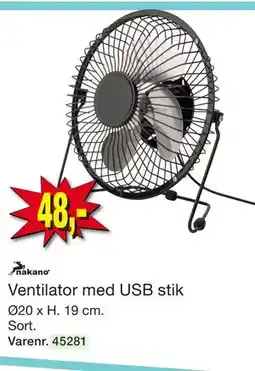 Harald Nyborg Ventilator med USB stik tilbud