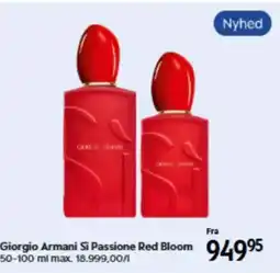Matas Nyhed Giorgio Armani Si Passione Red Bloom tilbud