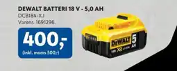 Davidsen Dewalt batteri 18 v - 5,0 ah tilbud
