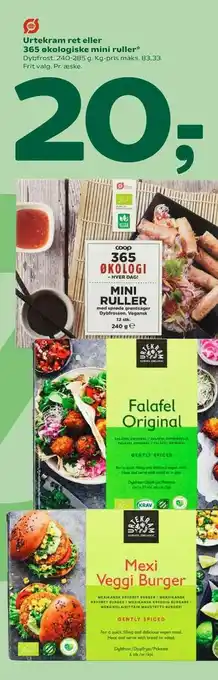 Coop 365 Urtekram ret eller 365 økologiske mini ruller tilbud