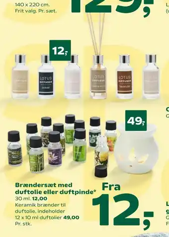 Brændersæt med duftolie eller duftpinde