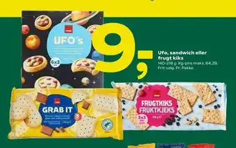Coop 365 Ufo, sandwich eller frugt kiks tilbud