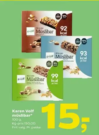 Coop 365 Karen Volf müslibar tilbud