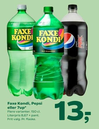 Coop 365 Faxe Kondi, Pepsi eller 7up tilbud