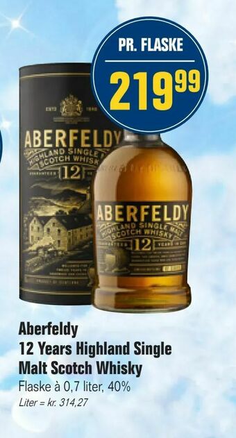 Otto Duborg Aberfeldy 12 Years Highland Single Malt Scotch Whisky tilbud