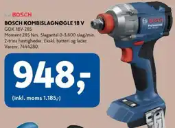 Davidsen Bosch Kombislagnøgle 18 V GDX 18V-285 tilbud