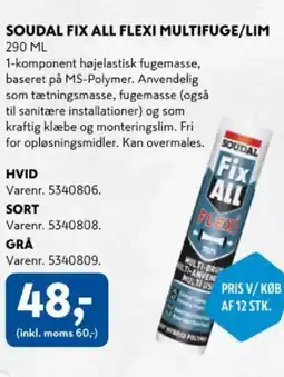 Davidsen Soudal Fix all flexi multifuge/lim tilbud