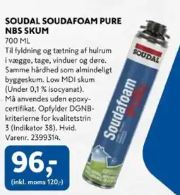 Davidsen Soudal Soudafoam pure NBS skum tilbud