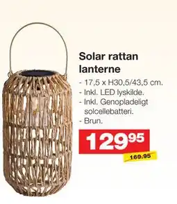Bauhaus Solar rattan lanterne tilbud