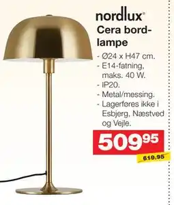 Bauhaus Cera bordlampe tilbud