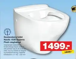 Bauhaus Gustavsberg toilet Nautic 1530 Hygenic Flush væghængt tilbud