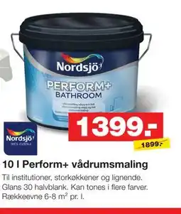 Bauhaus 10 l Perform+ vådrumsmaling tilbud