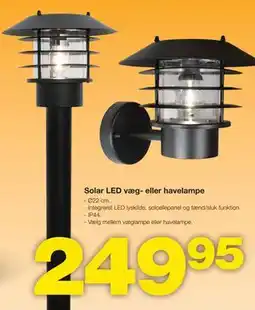 Bauhaus Solar LED væg- eller havelampe tilbud