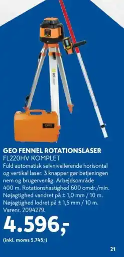 Davidsen Geo Fennel rotationslaser tilbud