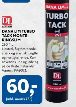 Davidsen Dana Lim Turbo tack monte- ringslim tilbud
