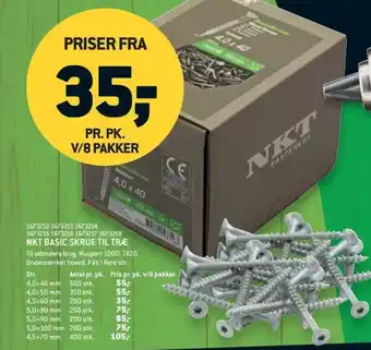 NKT Basic skrue til træ