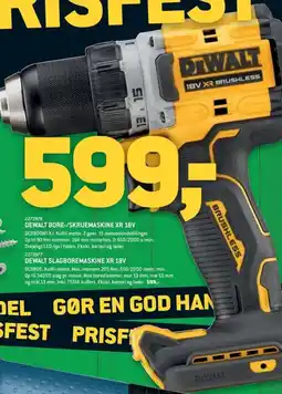 XL-BYG DEWALT Bore-/skruemaskine XR 18v tilbud