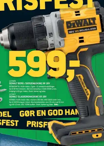 DEWALT Bore-/skruemaskine XR 18v