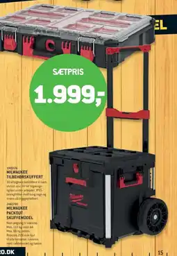 XL-BYG Milwaukee tilbehørskuffert, Milwaukee packout skuffemodel tilbud
