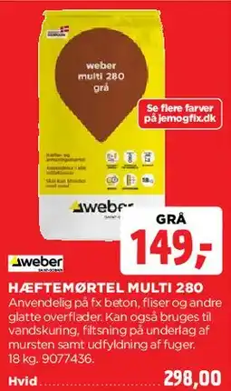 jem & fix Haftemørtel Multi 280 tilbud