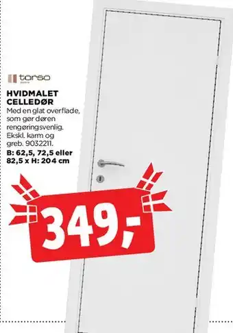 Hvidmalet celledør