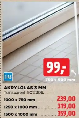 jem & fix Akrylglas 3 mm tilbud