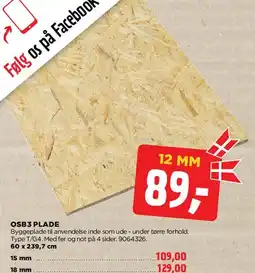 jem & fix OSB3 plade (12 mm) tilbud