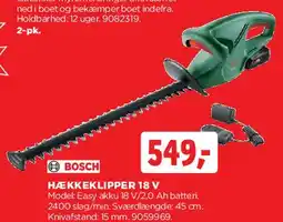 jem & fix Bosch Hækeklipper 18 V tilbud