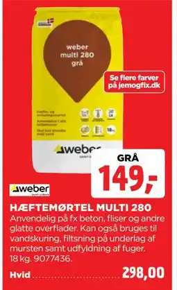 jem & fix HÆFTEMØRTEL MULTI 280 tilbud