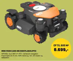 XL-BYG Worx Vision cloud 4WD robotplæneklipper tilbud