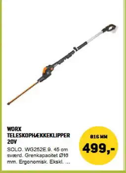XL-BYG Worx teleskophækkeklipper 20V tilbud