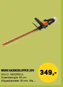 XL-BYG Worx hækkeklipper 20V tilbud
