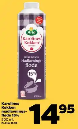 Netto Karolines Køkken madlavningsfløde 15% tilbud