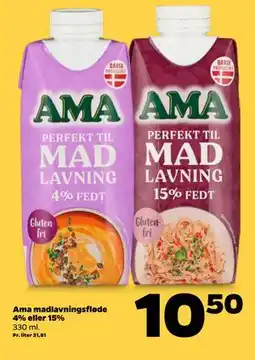 Netto Ama madlavningsfløde 4% eller 15% tilbud