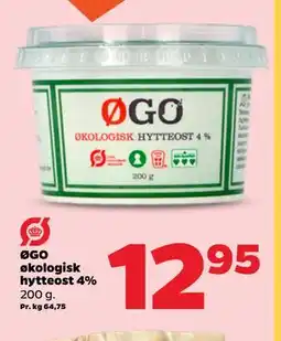 Netto ØGO økologisk hytteost 4% tilbud