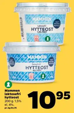 Netto Mammen laktosefri hytteost tilbud