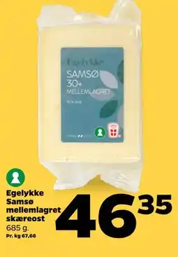 Netto Egelykke Samsø mellemlagret skæreost tilbud