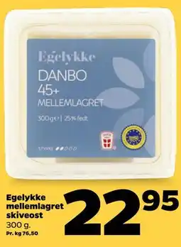 Netto Egelykke mellemlagret skiveost tilbud