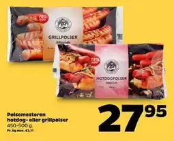 Netto Pølsemesteren hotdog- eller grillpølser tilbud