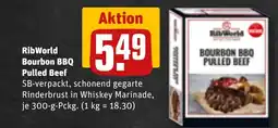 REWE DE RIBWORLD Bourbon bbq pulled beef tilbud