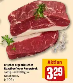 REWE DE Frisches argentinisches roastbeef oder rumpsteak tilbud