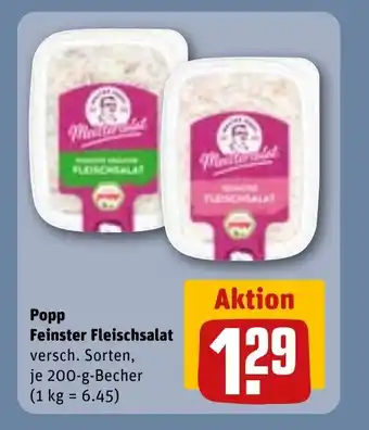 REWE DE POPP Feinster fleischsalat tilbud