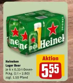 REWE DE HEINEKEN Lager beer tilbud