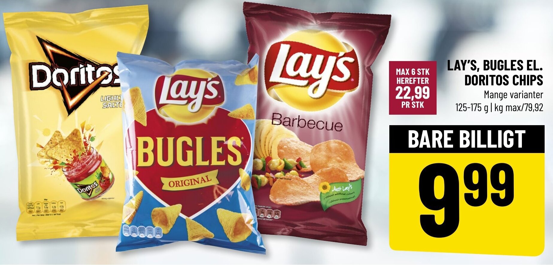 Lay's Bugles El. Doritos Chips tilbud hos Løvbjerg