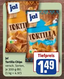 REWE DE JA! Tortilla chips tilbud