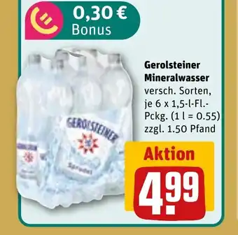 REWE DE GEROLSTEINER Mineralwasser tilbud