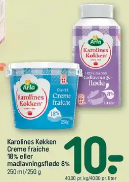 REMA 1000 Karolines Køkken - Creme fraiche 18% eller madlavningsfløde 8% tilbud
