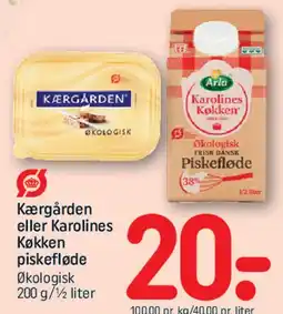REMA 1000 Kærgården eller Karolines Køkken piskefløde tilbud