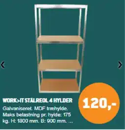 XL-BYG Work-it stalreol 4 hylder tilbud