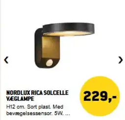 XL-BYG Nordlux rica solcelle væglampe tilbud